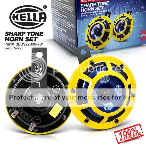 New & Genuine HELLA Sharp Tone Dual Car Horn 118dB w/ Relay 4x4 WRX EVO